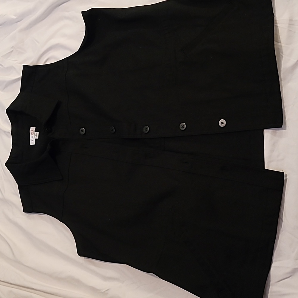 Denim and Co. Utility Black Button Down Vest - Picture 1 of 8